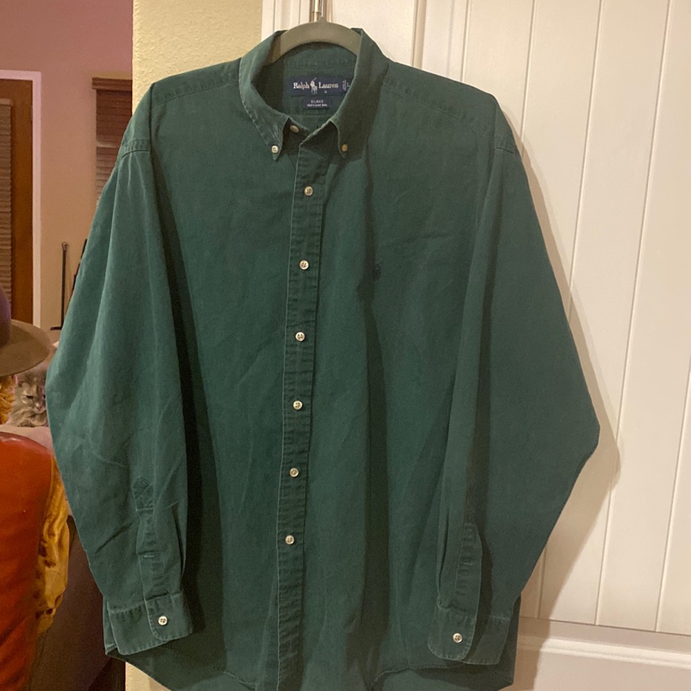 Ralph Lauren brushed cotton longsleeved button down shirt. Size L